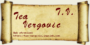 Tea Vergović vizit kartica